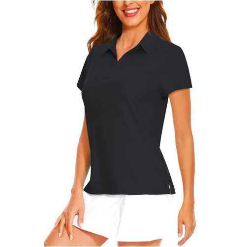 MAGCOMSEN Women's Golf Polo Shirts V Neck UPF 50+ Collared Short Sleeve Tennis Shirt Lightweight Quick Dry Sun Protection Shirts