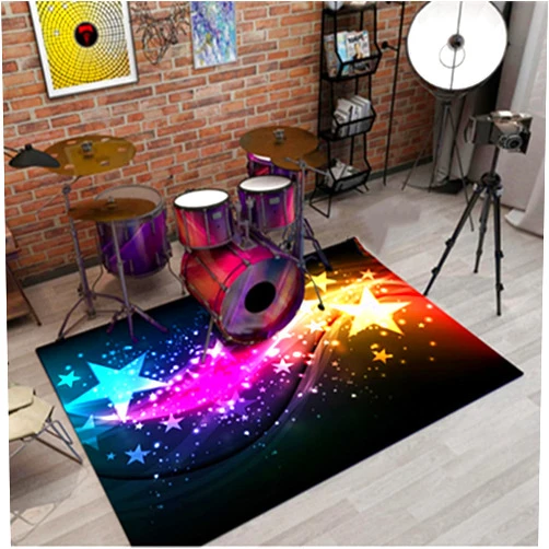 CRDZYN Drum Rug Music Area Rug Drum Rug Soft Living Room Rug Studio Rug Bathroom Rug Modern Nordic Nursery Rug-F||150x180cm