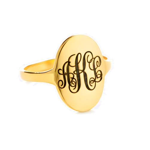 Usilver jewelry Sterling Silver Monogram Rings for Women Personalized Initial Signet Ring for Women, Christmas Gift for Her, Hidden Name Jewelry Custom Monogrammed Name