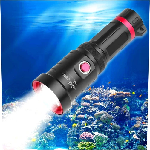 Swanlake Diving Flashlight Rechargeable Dive Torch 20000 High Lumens Dive Flashlight IPX8 XHP70.2 LED Waterproof Underwater 80ft Submarine Lights, for Under Water Deep Sea Cave