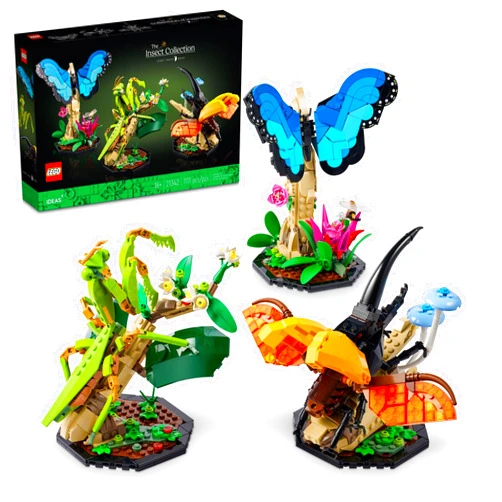 LEGO Ideas The Insect Collection, Fun Gift for Nature Lovers, with Life-Size Blue Morpho Butterfly, Hercules Beetle and Chinese Mantis Display Models, Bug Building Set and Nature Décor, 21342