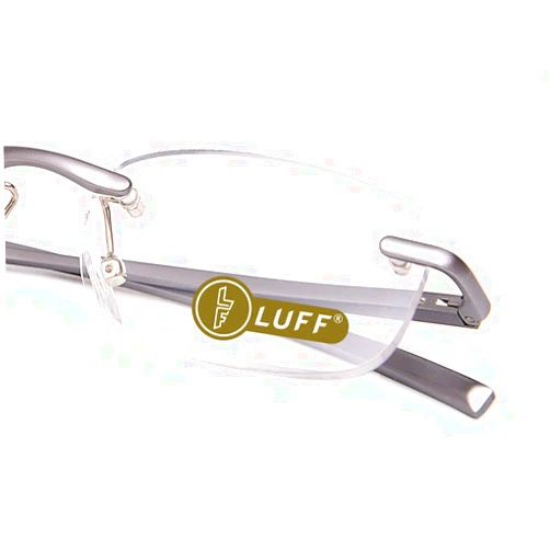 LUFF Rimless Reading Glasses Ultra Light Metal Frame Readers for Men and Women with Spring Hinge