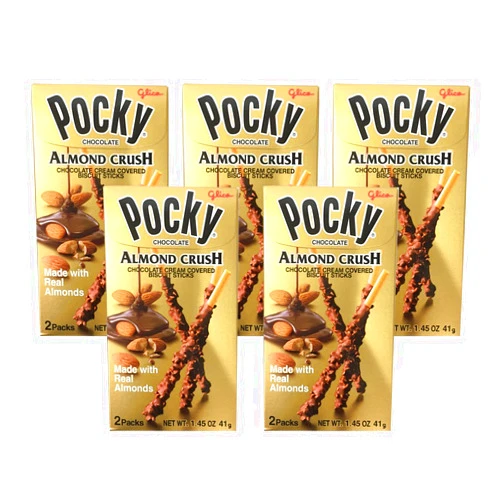 Pocky 15 Packs Pocky Chocolate Almond Crush Biscuit By Glico 1.45oz