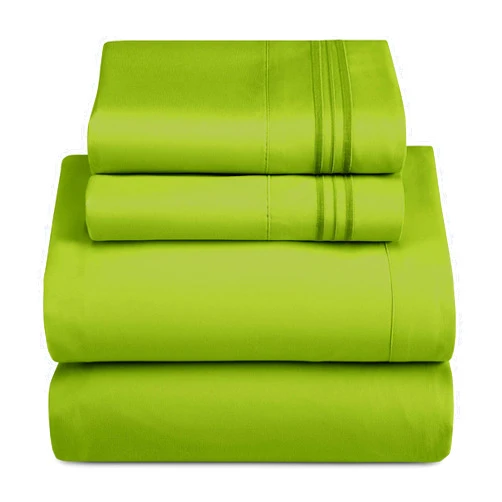 Hearth & Harbor Queen Size Sheets - 4 Piece Bed Sheet Set, Hotel Luxury Double Brushed Bed Sheets - Extra Soft Bedding Sheets & Pillowcases, Queen, Calla Green