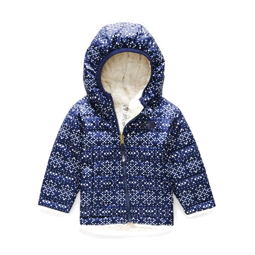 THE NORTH FACE Infant Reversible Mossbud Swirl Hoodie, Montague Blue Sparkle Geo Print, 0-3 Months