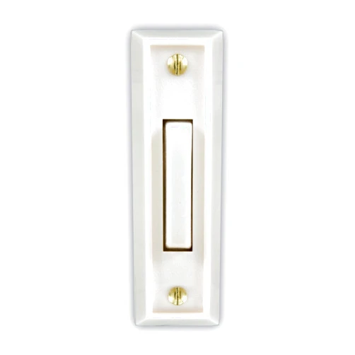 Heath Zenith SL-715-1-02 Wired Door Chime Push Button, White with White Lighted Center Bar