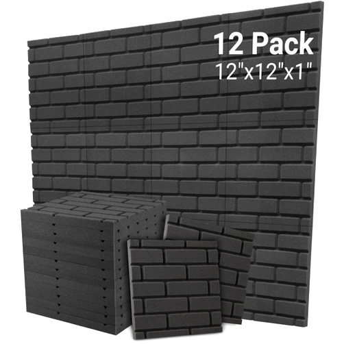 Topnaca Sound Proof Foam Panels, Brick Shaped Soundproof Wall Panels, 12 Pack 12