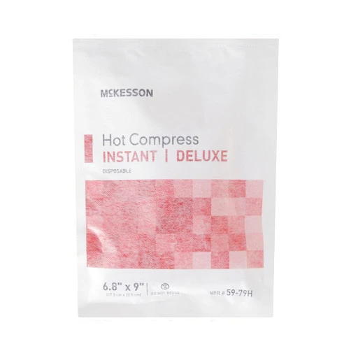 McKesson Hot Compress, Instant Hot Pack, Disposable, 6 4/5 in x 9 in, 1 Count, 24 Packs, 24 Total