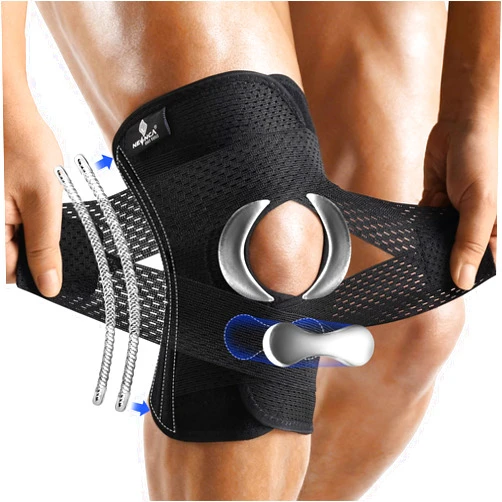 NEENCA Knee Brace for Knee Pain, Compression Knee Support with Air Mesh Fabric, Adjustable Knee Wrap with Side Stabilizers, Ultra-Soft Bandage for Elderly, Meniscus Tear, ACL, Arthritis Relief, Hiking