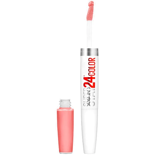 Maybelline Super Stay 24, 2-Step Liquid Lipstick Makeup, Long Lasting Highly Pigmented Color with Moisturizing Balm, All Night Apricot, Nude Orange, 1 Count