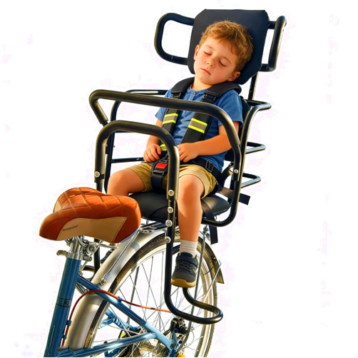 Bwcece Kid's Bike Seat Rear with Adjustable Headrest, Rear Child Bike Seat with Foot Pedals Back Rest Handrail.Child Carrier Bike Chair for Bicycle Designed for Children Aged 18 Month to 8 Years Old