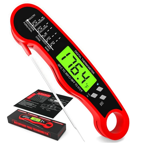 AWLKIM Meat Thermometer Digital - Waterproof Kitchen Thermometer with Backlight and Hold, Fast Instant Read Food Thermometer for Cooking, Candy Making, Outside Grill, Stocking Stuffers for Adult Men