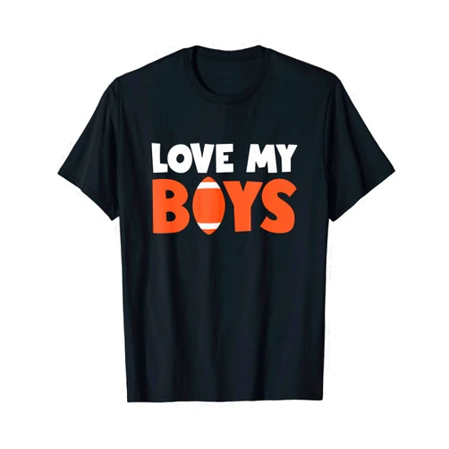 Shirtbooth: Football Love My Boys Football Gift For Mom Dad Sons Football T-Shirt