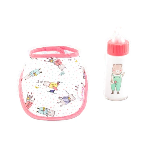 Corolle Bib and Magic Milk Bottle Baby Doll Accessories Set - Mon Grand Poupon Feeding Accessories Fit 14