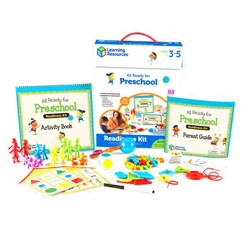 Learning Resources All Ready For Preschool Readiness Kit - 60 Activities Set, Ages 3+, Kindergartner Preparation Kit, Preschool Homeschool Curriculum