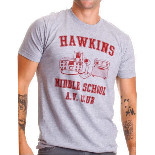 Ann Arbor T-shirt Co. Hawkins Middle School A.V. Club | Vintage Style 80s Costume AV Hawkin T-Shirt