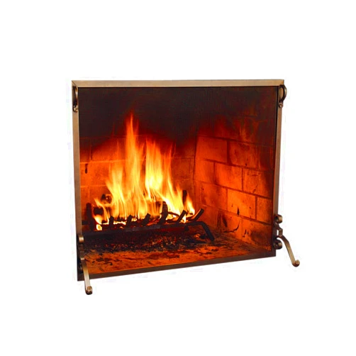 Plow & Hearth Metal Fireplace Screen Classic Bronze | 38