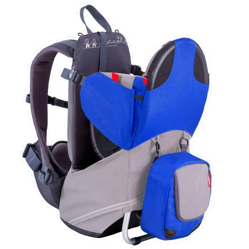 phil&teds Parade Child Carrier Frame Backpack, Blue – Compact, Lightweight (4.4lbs) – Holds a 40lb Child – Ergo Fit Harness – Waterproof – Minipack Included - 2 Year Guarantee