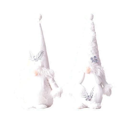 Smaroll 2PCS White Christmas Gnomes Plush Winter Gnomes Decorations for Home Decor Indoor Room Decor Knomes Stuffed Gnomes Faceless Swedish Figurines Tomte Nordic Elf Doll Farmhouse Gnomes Kitchen Decor