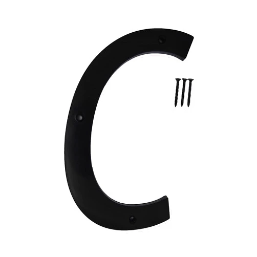 Maya Superior 6 Inch House Home Address Street Numbers for Outdoor Indoor Exterior Building Apartment Yard Black Plastic, UV Resistant Number 0-9 Letter A-G (C)