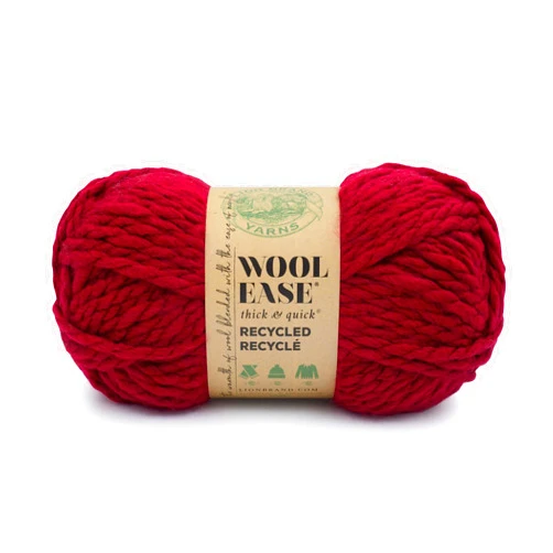 Lion Brand Yarn Wool-Ease T&Q Recycled, Bulky Yarn for Crochet, Burgundy, 1 Pack