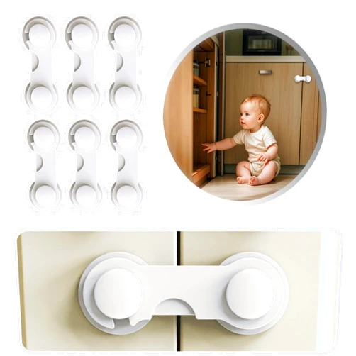 JOEZITON Baby Locks (6-Packs), Child Safety Cabinet Proofing, Safes Quick and Easy Adhesive Installation, Cabinet Drawer Door Latches, No Tools Required.