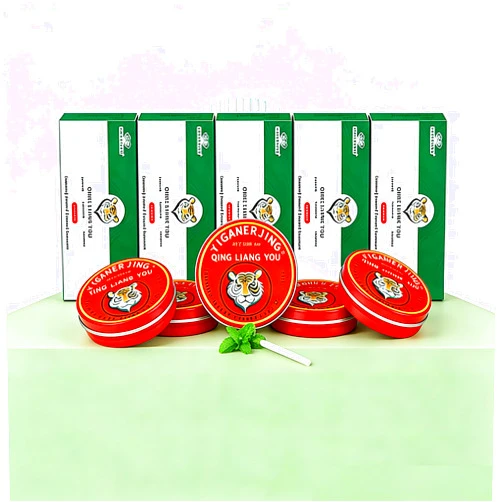 QINGFANGLI 5 Box Tiger Head Menthol Balm Chinese Balm with The Effect of Relieving Headaches, Heatstroke, Motion Sickness, and Preventing Mosquito Bites.0.1oz 30 Pack/Box