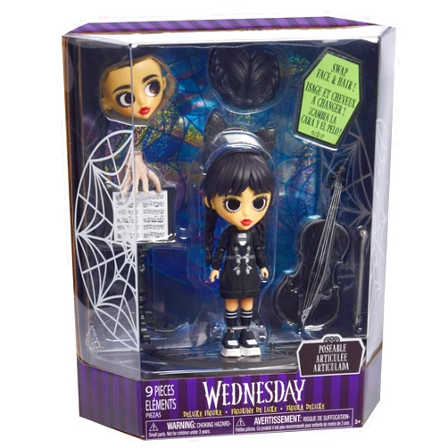Just Play Wednesday Deluxe 6-inch Articulated Figure, 11-Pieces, Kids Toys for Ages 3 Up