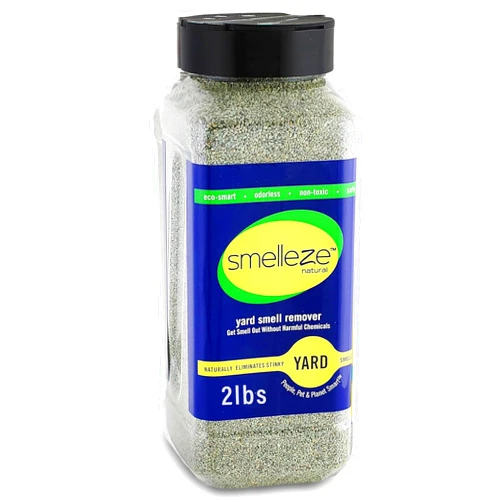 SMELLEZE Natural Yard Odor Remover Deodorizer: 2 lb. Granules Eliminate Outdoor Pet Urine & Stool Smell. Long Lasting. People, Pet, Plant & Planet Safe.