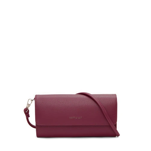 Matt & Nat Vegan Handbags Drew Medium Crossbody Bag, Jewel (Red) - Designer Purses & Bags, Men & Women, Cruelty-Free, Animal Free