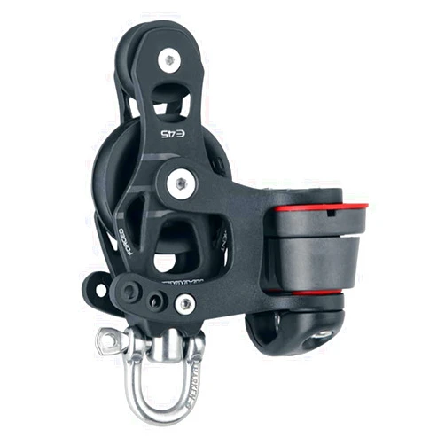 Harken 45mm Single Aluminum Element Fiddle Block w/Swivel & 150 Cam Cleat