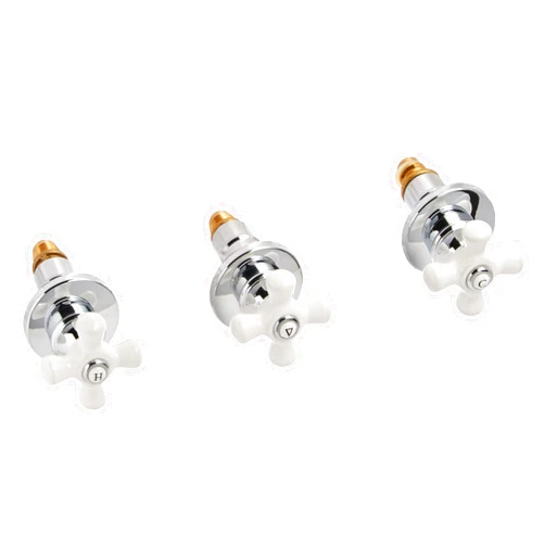 Pfister S10-3300 Three Handle Porcelain Cross Rebuild Kit, Polished Chrome Large