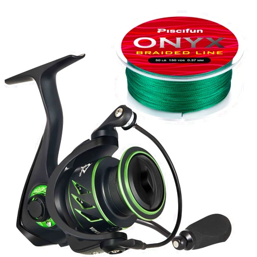 Piscifun Viper X Spinning Reel with Green Onyx Fishing Line