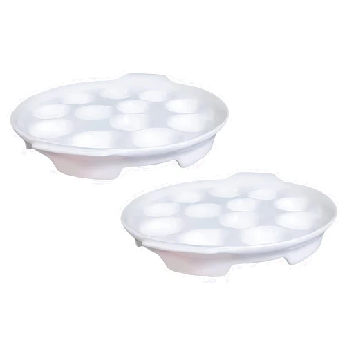 Bamboo's Grocery LoKii 12 Holes 2 Pack Ceramic Escargot Dish, Ceramic Snail Dish with Handles, Escargot Dish Diet Plates, White, 9.25 Inches
