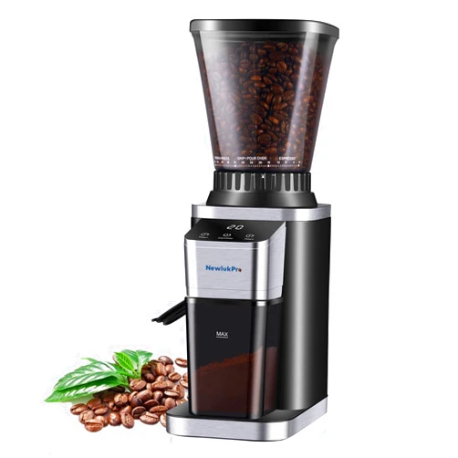 NewlukPro Anti-static Coffee Grinder',Mess-Free,No Blockage,Low Noise,Conical Burr with 48 Precise Grind Settings,Grinder Mill Adjustable Timer:2-12 Cups,All Purpose Coffee Grinders for Home & Office