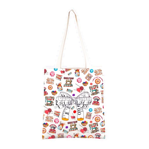 CMNIM Quilting Gifts Quilters Sewer Gift Funny Tape Measure Bow Tote Bag Sewing Lover Seamstress Gift Tailor Gift Fabric Tote