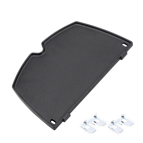 QuliMetal 6558 Grill Parts for Weber Q Series, Cast Iron Cooking Griddle Plate for Weber Q1000 Q1200 Q1400 Q100 Q120 Q140, Q100/1000 Series Gas Grills Accessories, 12.6 x 8.6 Inches