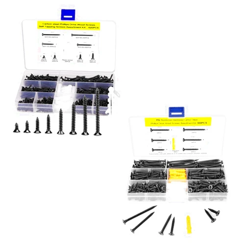LERNOU M3 Assortment Kit Short Cabinet Screws, 6 Wood Screw Assembly Kit Length 5/8