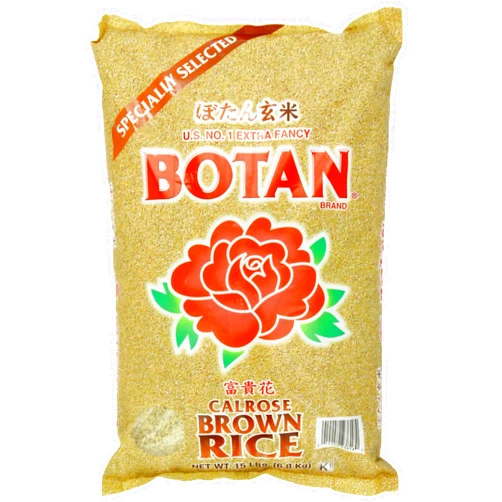BOTAN Calrose Brown Rice, 15-Pound