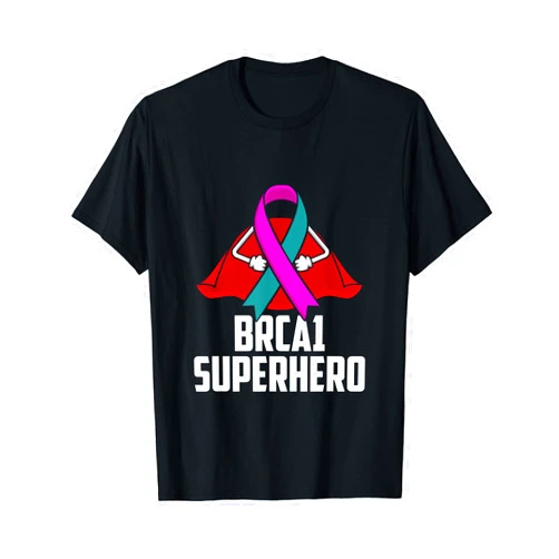 BRCA1 Breast Cancer Awareness Gifts BRCA1 Breast Cancer Superhero Warrior Fighter Ribbon T-Shirt