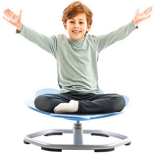 ROBOTIME Kids Sensory Swivel Chair, Sensory Spinning Chair for Kids, Autism Spinning Chair for Kids, Training Body Coordination, Improve Kids' Carsickness, Seasickness, No Assembly Required-Blue
