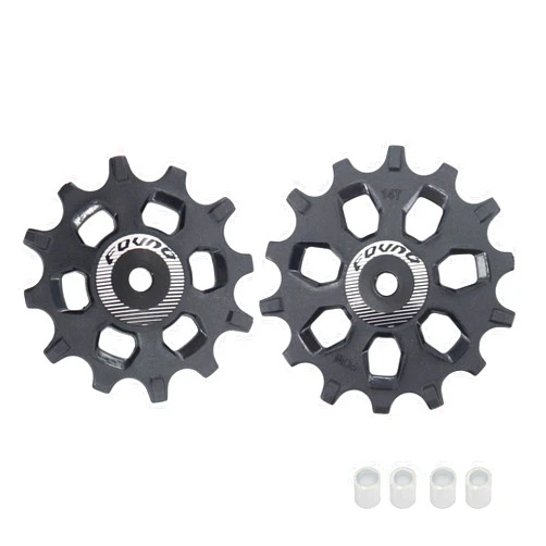 DJC Components DJC Bike Bearing Pulley Wheel 2pcs Guide Roller 12t 14t 16t MTB Road Bike Rear Derailleur for Sram for Shimano M9000 R8000 Over Sized Narrow Wide Tooth