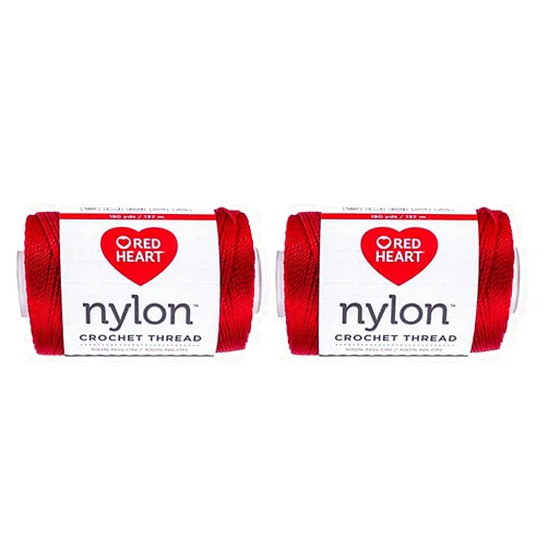 Red Heart Crochet Thread Yarn, 150 Yards, Nylon (Pack of 2)