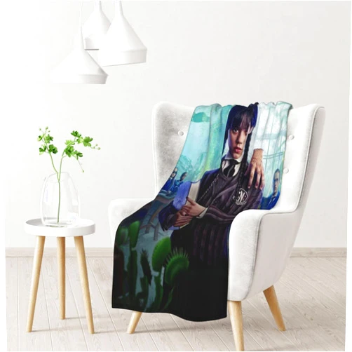 Heqqred Wednesday-Horror Flannel Blanket Adult Kid Cozy Soft Fleece Fuzzy Throw Blanket Gift 30