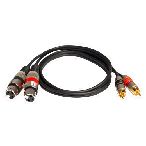 Seismic Audio SAXMRM-2x3, 3' Dual XLR Female to Dual RCA Male Patch Cable, Effects DJ