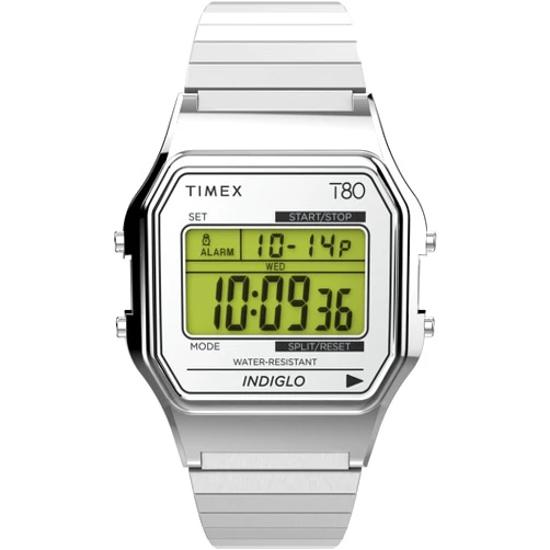 Timex T80 34mm Watch with Stainless Steel Bracelet