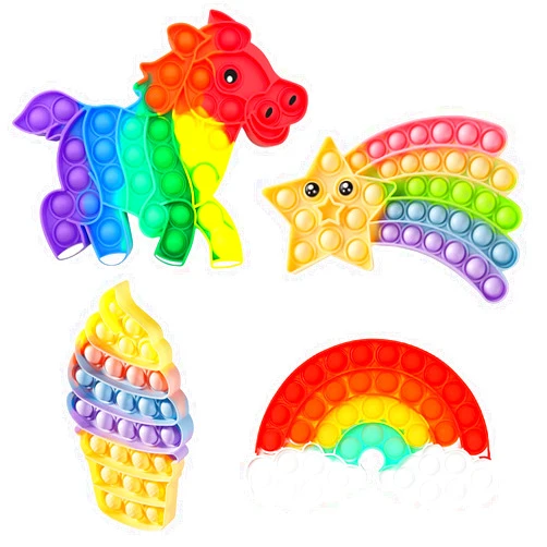 RadBizz Push Pop Bubble Fidget Sensory Toy - for Autism, Stress, Anxiety - Kids and Adults (4 Pack)