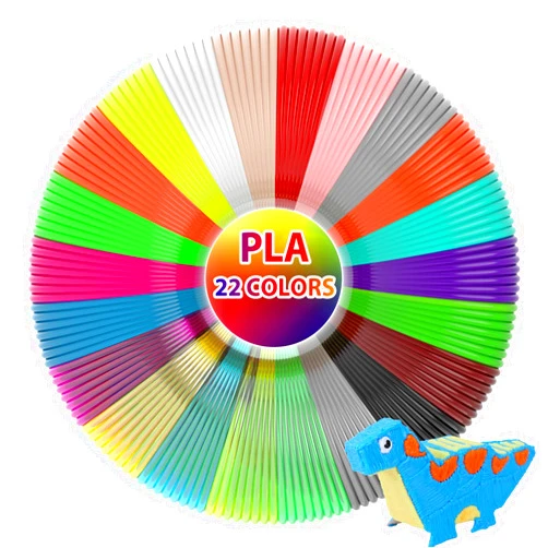 3Dgenius 22 Colors 3D Pen Filament 1.75mm PLA, Each Color 10 Feet, Total 220 Feet 3D Pen Filament Refills 3D Printing Pen Refills with High-Precision Diameter Not Compatible with 3Doodler Pen