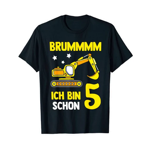 Baggerfahrer Baggerführer Bagger Kind Bauarbeiter Digger Gift Digger Driver Construction Site Kids 5th Birthday T-Shirt