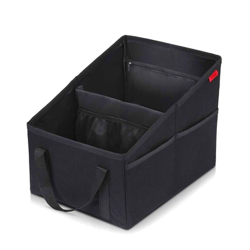 YOOFAN Car Seat Organizer - Passenger Seat Organizer, Collapsible Small Car Seat Storage Organizer for Console Front/Back, Automotive Backseat Organizer with Belt 4 Cup Holders for Kids Accessories